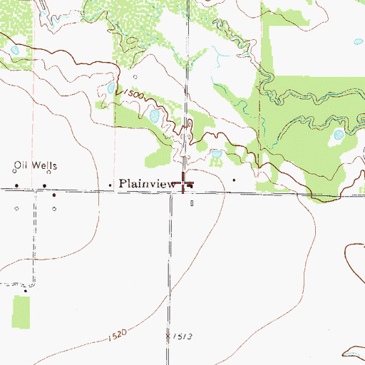 Topographic Map of Plainview, TX