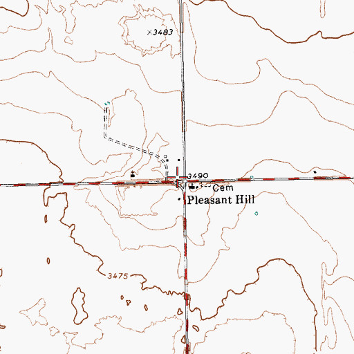 Topographic Map of Pleasant Hill, TX