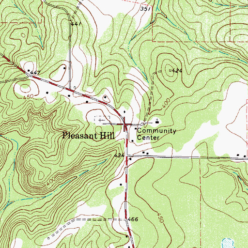 Topographic Map of Pleasant Hill, TX
