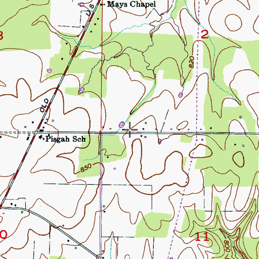 Topographic Map of Pisgah, AL