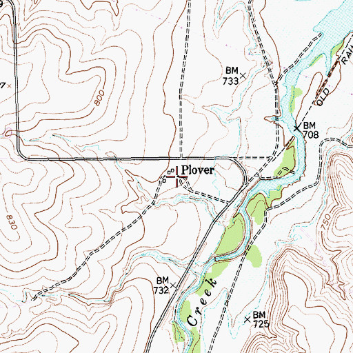 Topographic Map of Plover, TX
