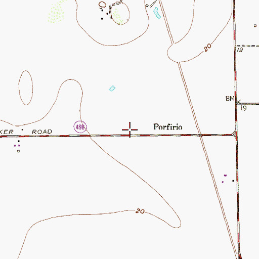 Topographic Map of Porfirio, TX