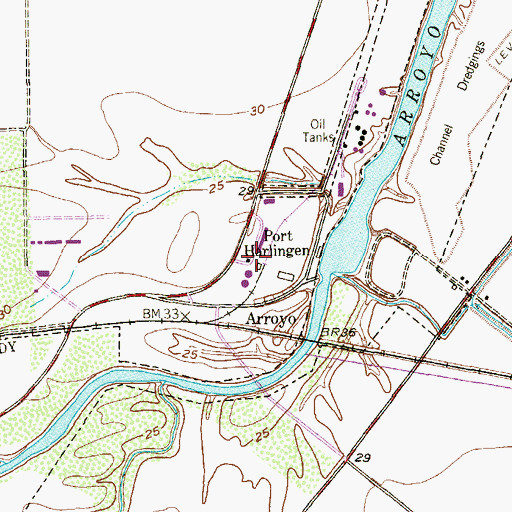 Topographic Map of Port Harlingen, TX