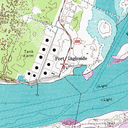 Topographic Map of Port Ingleside, TX