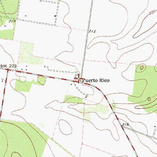 Topographic Map of Puerto Rico, TX