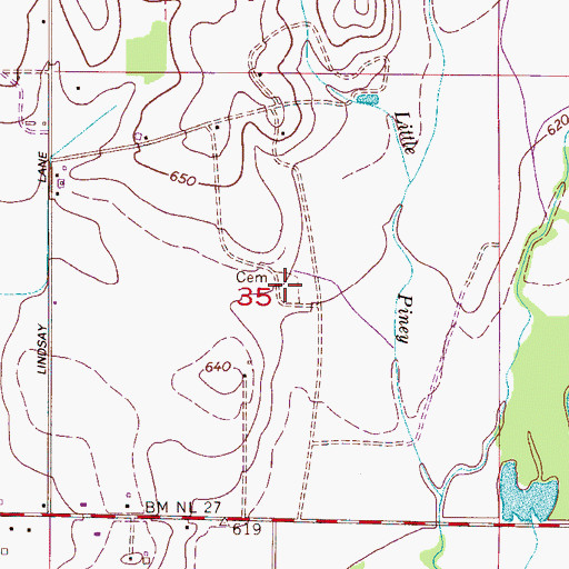 Topographic Map of Polly Malone Cemetery, AL