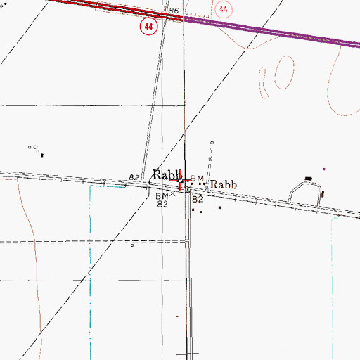 Topographic Map of Rabb, TX