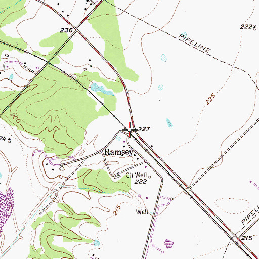 Topographic Map of Ramsey, TX