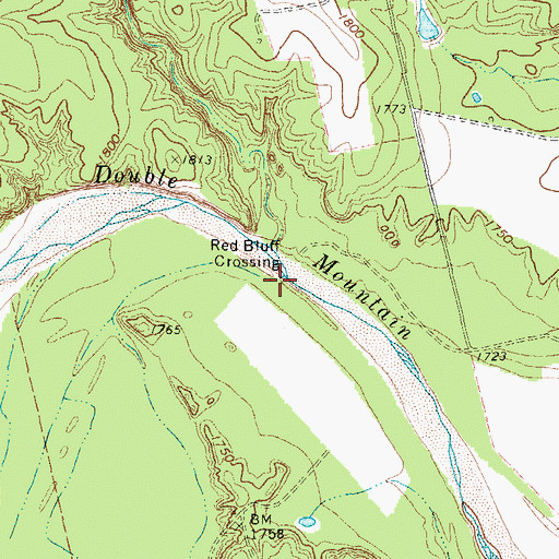 Topographic Map of Red Bluff Crossing, TX