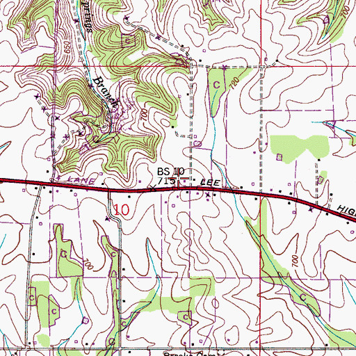 Topographic Map of Redhill School (historical), AL