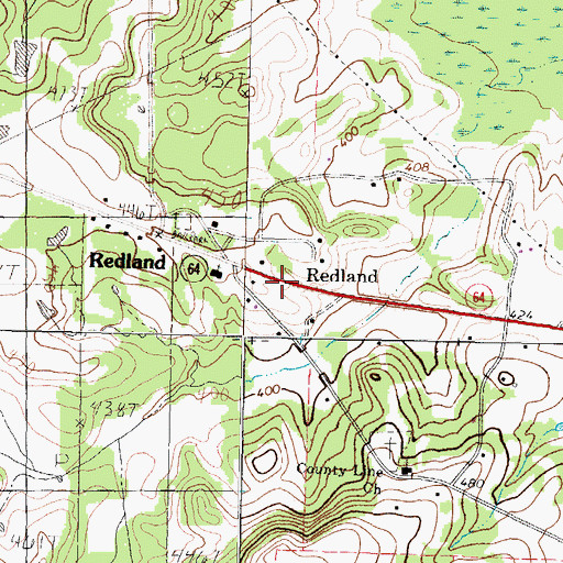 Topographic Map of Redland, TX