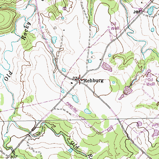 Topographic Map of Rehburg, TX