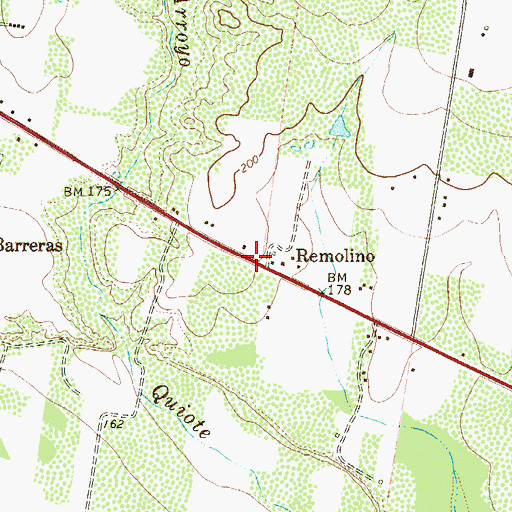 Topographic Map of Remolino, TX