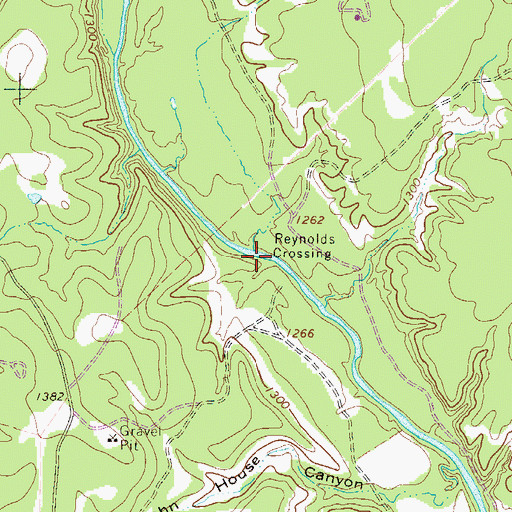 Topographic Map of Reynolds Crossing, TX