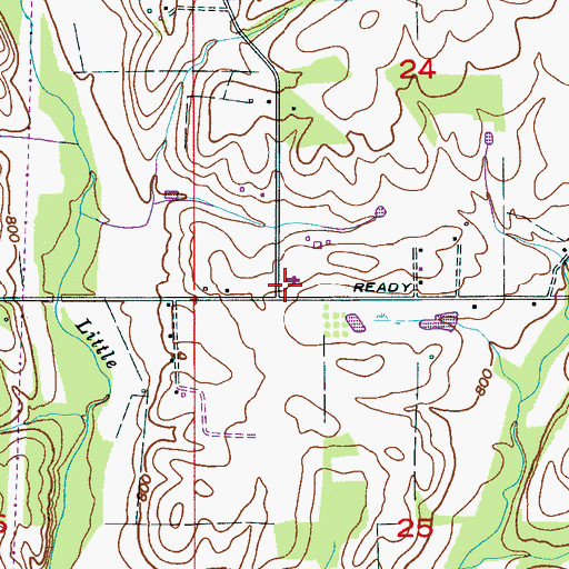 Topographic Map of Rhodes School (historical), AL