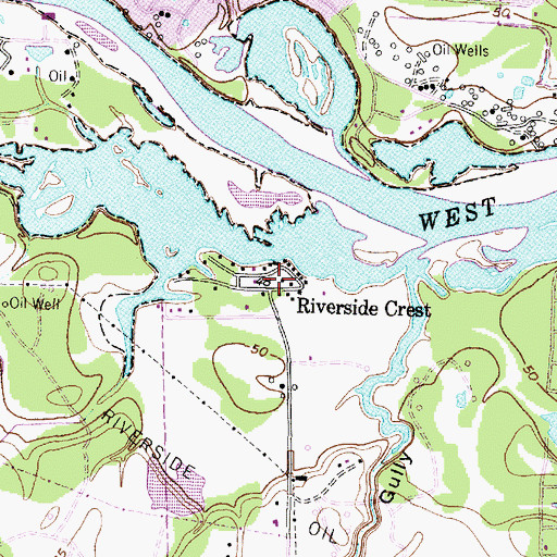 Topographic Map of Riverside Crest, TX