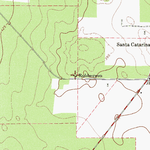 Topographic Map of Robberson, TX