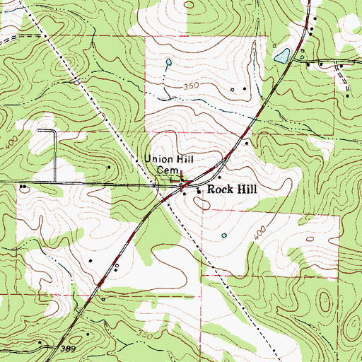 Topographic Map of Rock Hill, TX