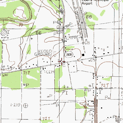 Topographic Map of Rock Island, TX