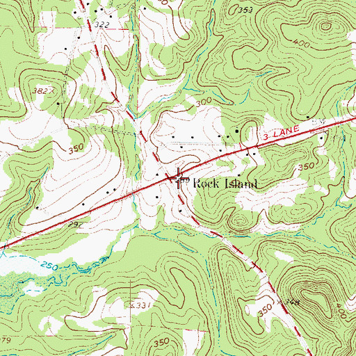 Topographic Map of Rock Island, TX