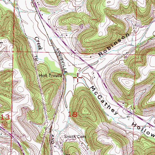 Topographic Map of Robinson Creek, AL