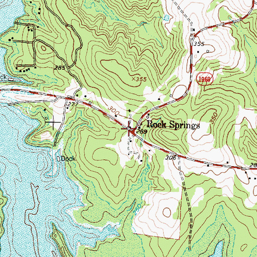 Topographic Map of Rock Springs, TX