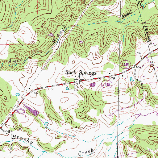 Topographic Map of Rock Springs, TX