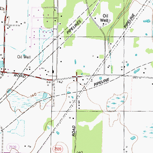 Topographic Map of Rotherwood, TX