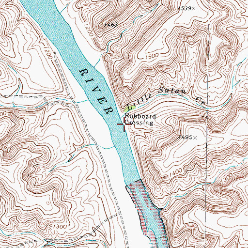 Topographic Map of Rubboard Crossing, TX