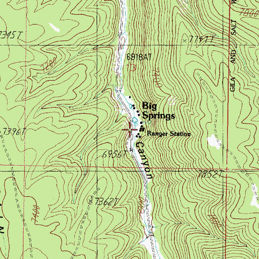 Topographic Map of Big Springs, AZ