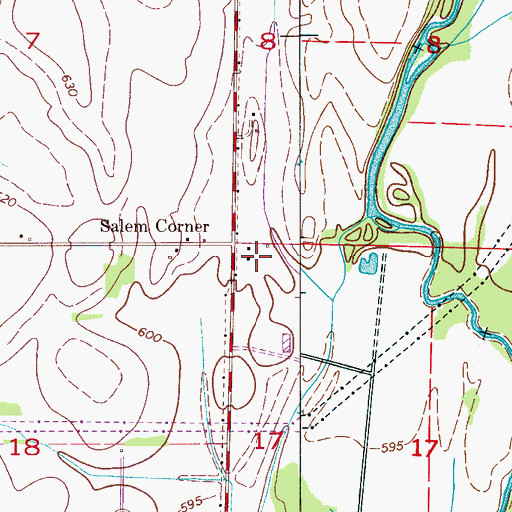 Topographic Map of Salem Church, AL