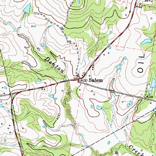 Topographic Map of Salem, TX