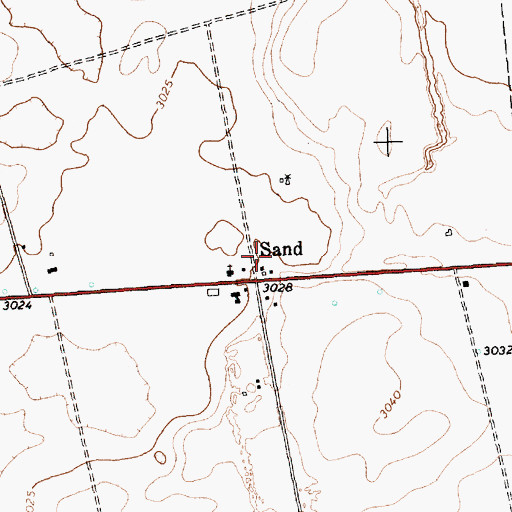 Topographic Map of Sand, TX