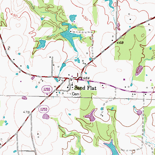 Topographic Map of Sand Flat, TX