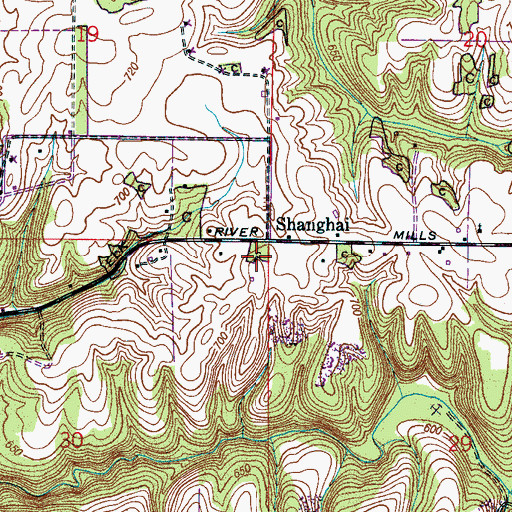 Topographic Map of Shanghai School (historical), AL