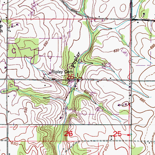 Topographic Map of Shoalford Post Office (historical), AL
