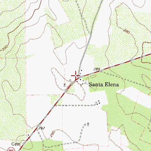 Topographic Map of Santa Elena, TX