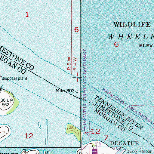 Topographic Map of South Worth Landing (historical), AL