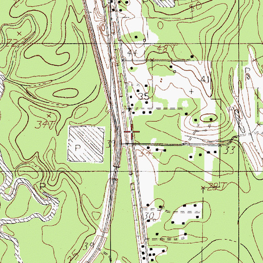 Topographic Map of Seth, TX