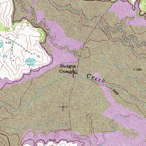 Topographic Map of Shotgun Crossing, TX