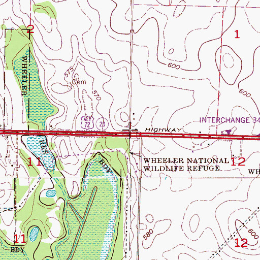 Topographic Map of Sweetwater, AL