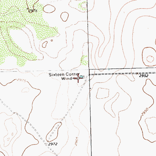 Topographic Map of Sixteen Corner Windmill, TX