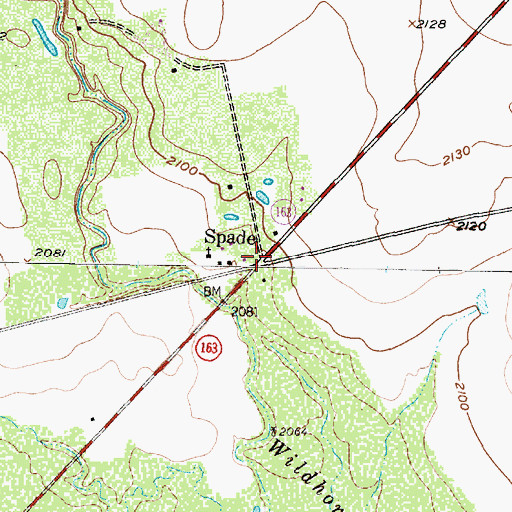 Topographic Map of Spade, TX
