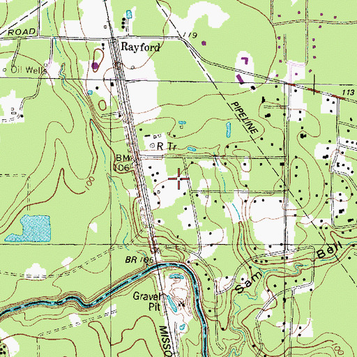 Topographic Map of Spring Hills, TX
