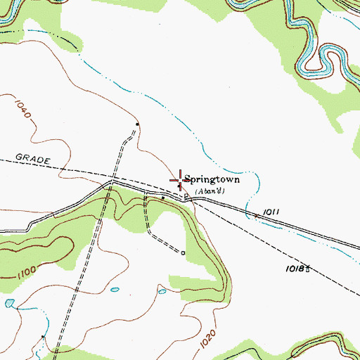 Topographic Map of Springtown, TX