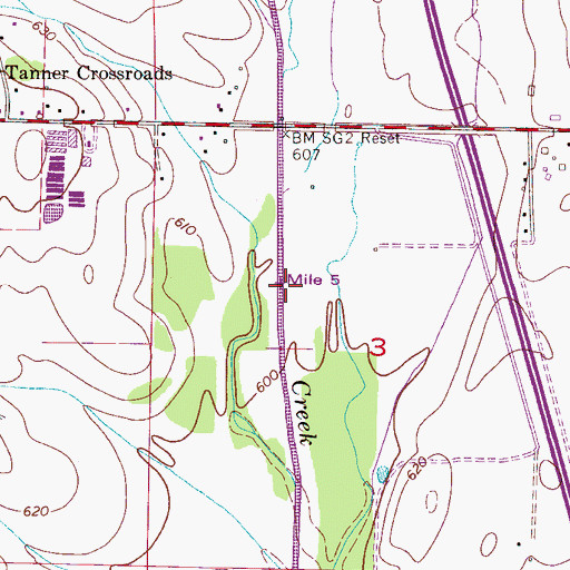 Topographic Map of Tanners Mill (historical), AL