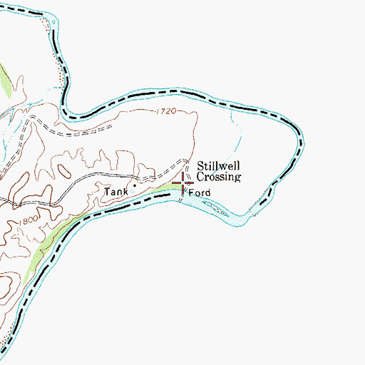 Topographic Map of Stillwell Crossing, TX