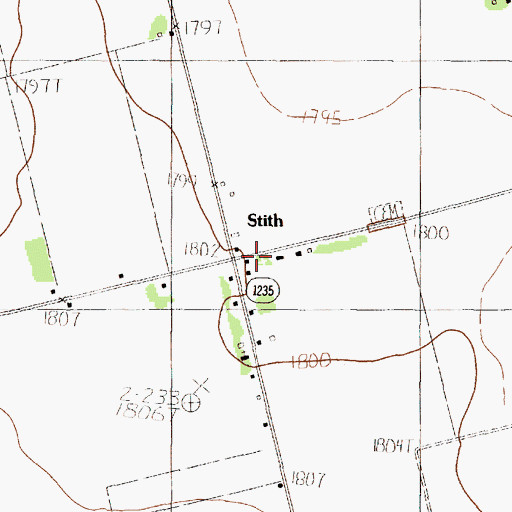 Topographic Map of Stith, TX