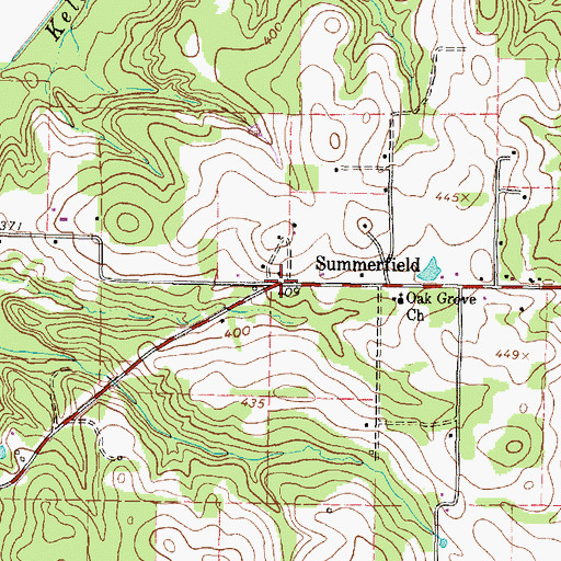 Topographic Map of Summerfield, TX