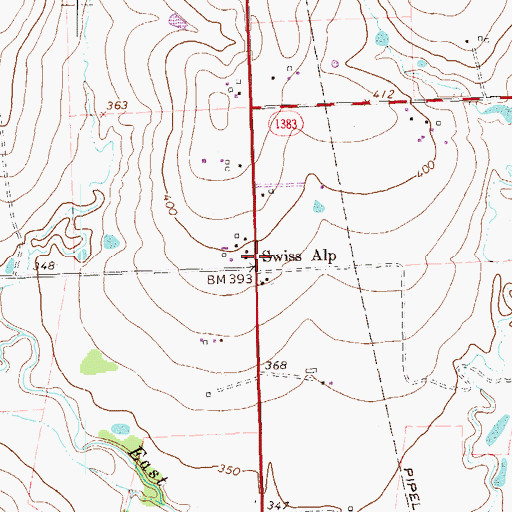 Topographic Map of Swiss Alp, TX